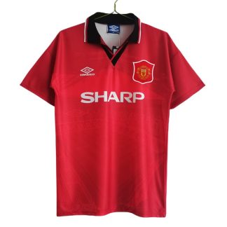 Billiga Manchester United Hemmatröja Retro 1994-1996 Kortärmad