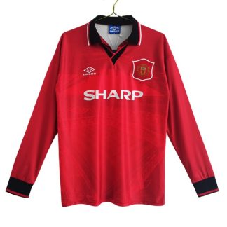 Billiga Manchester United Hemmatröja Retro 1994-1996 Långärmad