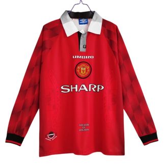 Billiga Manchester United Hemmatröja Retro 1996-1997 Långärmad