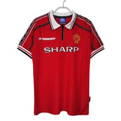 Billiga Manchester United Hemmatröja Retro 1998-1999 Kortärmad