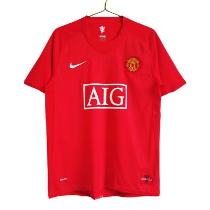 Billiga Manchester United Hemmatröja Retro 2007-2008 Kortärmad