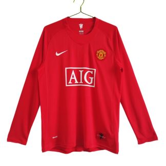 Billiga Manchester United Hemmatröja Retro 2007-2008 Långärmad