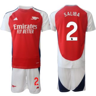 Köpa Arsenal Hemmatröja 2024/25 William Saliba 2 Kortärmad (+ Korta byxor)