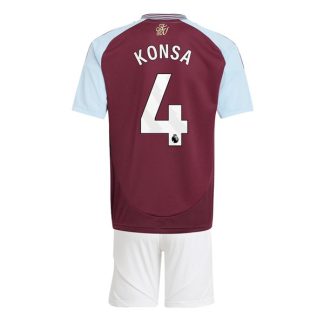 Köpa Aston Villa Hemmatröja Barn 2024/25 Ezri Konsa 4 Kortärmad (+ Korta byxor)