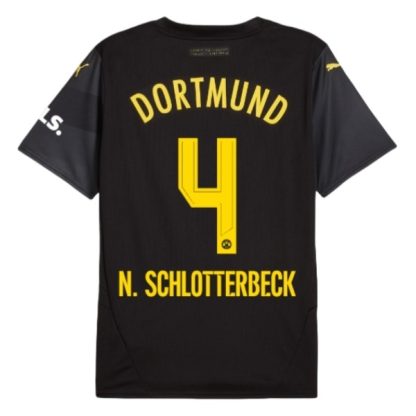 Köpa BVB Borussia Dortmund Bortatröja 2024/25 Nico Schlotterbeck 4 Kortärmad