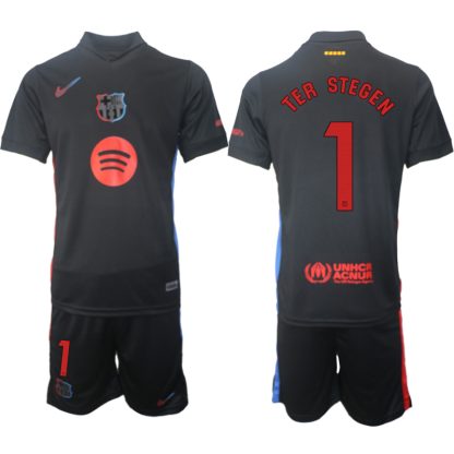 Köpa FC Barcelona Bortatröja 2024/25 Marc-Andre ter Stegen 1 Kortärmad (+ Korta byxor)