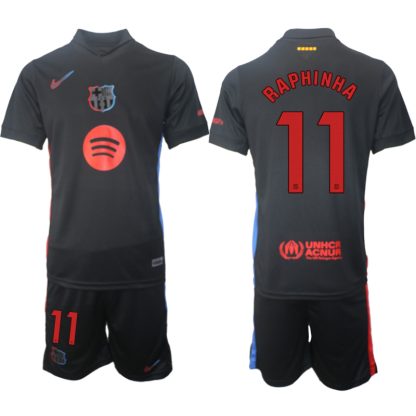 Köpa FC Barcelona Bortatröja 2024/25 Raphinha 11 Kortärmad (+ Korta byxor)