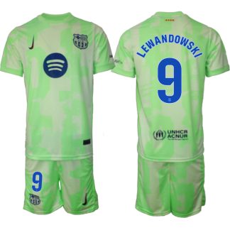 Köpa FC Barcelona Tredjetröja 2024/25 Robert Lewandowski 9 Kortärmad (+ Korta byxor)