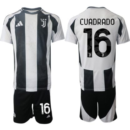 Köpa Juventus Hemmatröja 2024/25 Juan Guillermo Cuadrado 16 Kortärmad (+ Korta byxor)