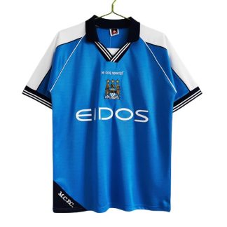 Köpa Manchester City Hemmatröja Retro 1999-2001 Kortärmad