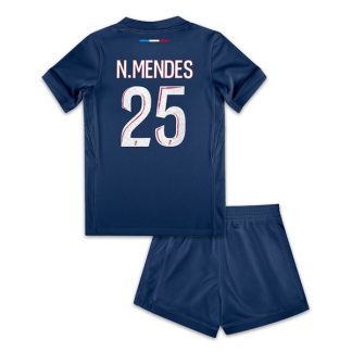 Köpa Paris Saint-Germain Hemmatröja Barn 2024/25 Nuno Mendes 25 Kortärmad (+ Korta byxor)