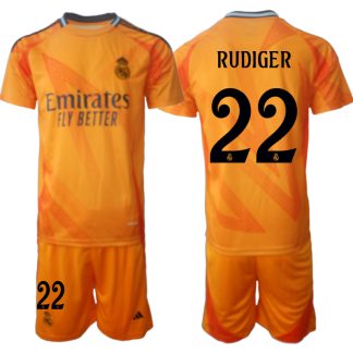 Köpa Real Madrid Bortatröja 2024/25 Antonio Rudiger 22 Kortärmad (+ Korta byxor)