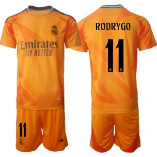 Köpa Real Madrid Bortatröja 2024/25 Rodrygo 11 Kortärmad (+ Korta byxor)