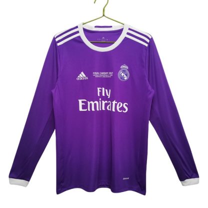 Köpa Real Madrid Bortatröja Retro 2016-2017 Långärmad