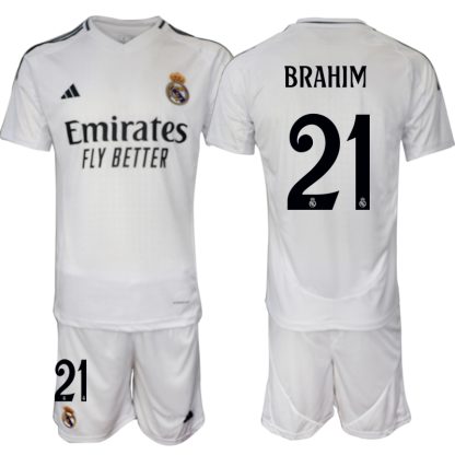 Köpa Real Madrid Hemmatröja 2024/25 Brahim Díaz 21 Kortärmad (+ Korta byxor)