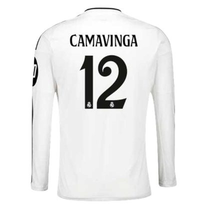 Köpa Real Madrid Hemmatröja 2024/25 Eduardo Camavinga 12 Långärmad