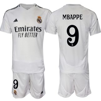 Köpa Real Madrid Hemmatröja 2024/25 Kylian Mbappé 9 Kortärmad (+ Korta byxor)