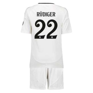 Köpa Real Madrid Hemmatröja Barn 2024/25 Antonio Rudiger 22 Kortärmad (+ Korta byxor)