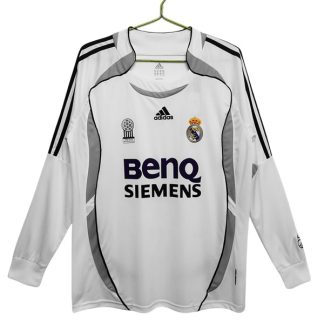 Köpa Real Madrid Hemmatröja Retro 2006-2007 Långärmad