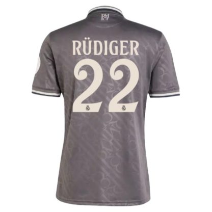 Köpa Real Madrid Tredjetröja 2024/25 Antonio Rudiger 22 Kortärmad