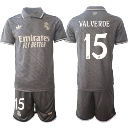 Köpa Real Madrid Tredjetröja 2024/25 Federico Valverde 15 Kortärmad (+ Korta byxor)