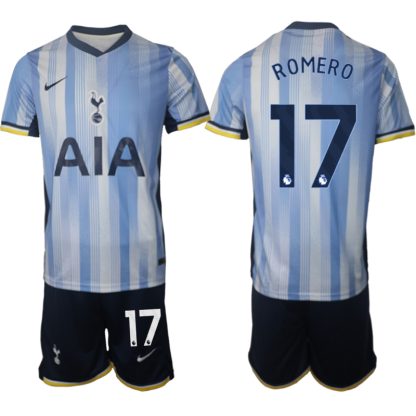 Köpa Tottenham Hotspur Bortatröja 2024/25 Cristian Romero 17 Kortärmad (+ Korta byxor)