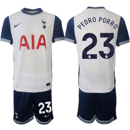 Köpa Tottenham Hotspur Hemmatröja 2024/25 Pedro Porro 23 Kortärmad (+ Korta byxor)