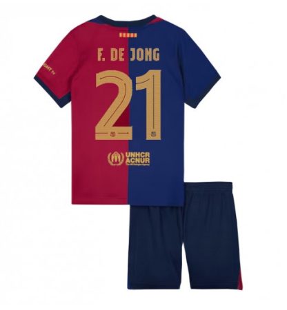 Köpa Billiga Barn FC Barcelona Hemmatröja 2024/25 Frenkie de Jong 21 Kortärmad (+ Korta byxor)