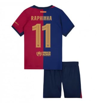 Köpa Billiga Barn FC Barcelona Hemmatröja 2024/25 Raphinha Belloli 11 Kortärmad (+ Korta byxor)