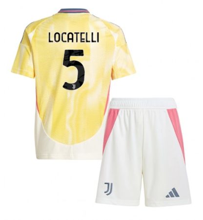 Köpa Billiga Barn Juventus Bortatröja 2024/25 Manuel Locatelli 5 Kortärmad (+ Korta byxor)