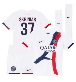 Köpa Billiga Barn Paris Saint-Germain Bortatröja 2024/25 Milan Skriniar 37 Kortärmad (+ Korta byxor)