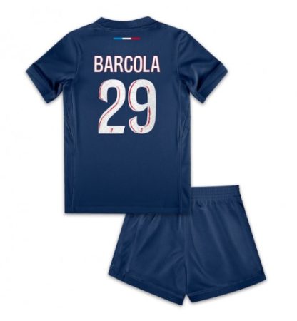 Köpa Billiga Barn Paris Saint-Germain Hemmatröja 2024/25 Bradley Barcola 29 Kortärmad (+ Korta byxor)