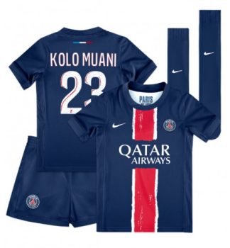 Köpa Billiga Barn Paris Saint-Germain Hemmatröja 2024/25 Randal Kolo Muani 23 Kortärmad (+ Korta byxor)