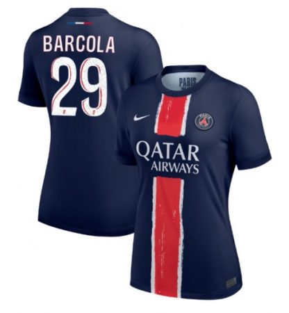 Köpa Billiga Dam Paris Saint-Germain Hemmatröja 2024/25 Bradley Barcola 29 Kortärmad