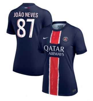 Köpa Billiga Dam Paris Saint-Germain Hemmatröja 2024/25 João Neves 87 Kortärmad