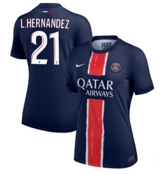 Köpa Billiga Dam Paris Saint-Germain Hemmatröja 2024/25 Lucas Hernandez 21 Kortärmad