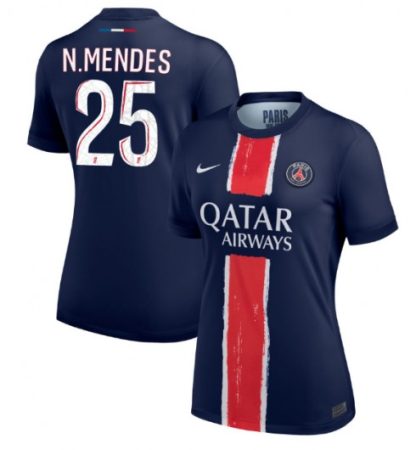 Köpa Billiga Dam Paris Saint-Germain Hemmatröja 2024/25 Nuno Mendes 25 Kortärmad