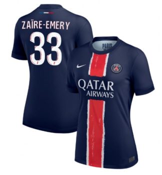 Köpa Billiga Dam Paris Saint-Germain Hemmatröja 2024/25 Warren Zaire-Emery 33 Kortärmad