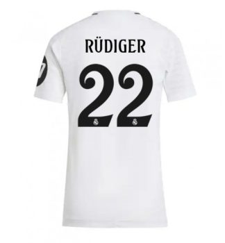 Köpa Billiga Dam Real Madrid Hemmatröja 2024/25 Antonio Rudiger 22 Kortärmad