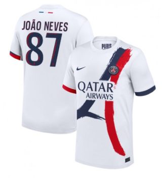 Köpa Billiga Paris Saint-Germain Bortatröja 2024/25 João Neves 87 Kortärmad