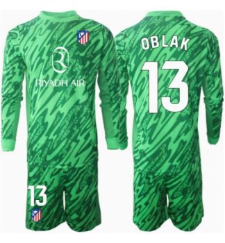 Köpa Barn Atlético Madrid Målvakt Bortatröja 2024/25 Jan Oblak 13 Långärmad (+ Korta byxor)