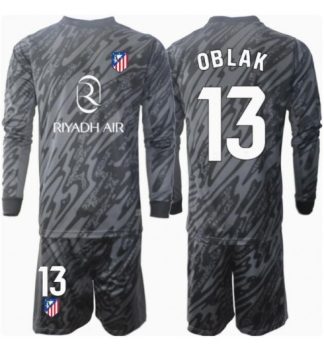 Köpa Barn Atlético Madrid Målvakt Hemmatröja 2024/25 Jan Oblak 13 Långärmad (+ Korta byxor)