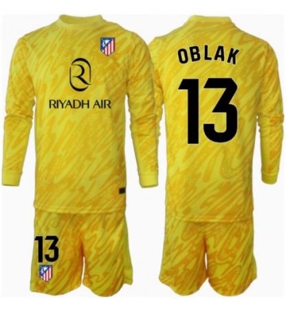 Köpa Barn Atlético Madrid Målvakt Tredjetröja 2024/25 Jan Oblak 13 Långärmad (+ Korta byxor)