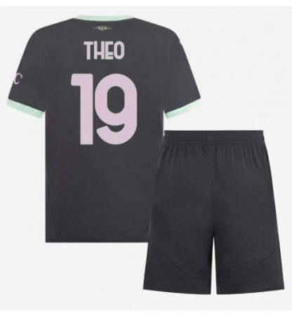 Köpa Billiga Barn AC Milan Tredjetröja 2024/25 Theo Hernandez 19 Kortärmad (+ Korta byxor)