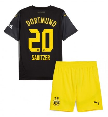 Köpa Billiga Barn Borussia Dortmund Bortatröja 2024/25 Marcel Sabitzer 20 Kortärmad (+ Korta byxor)