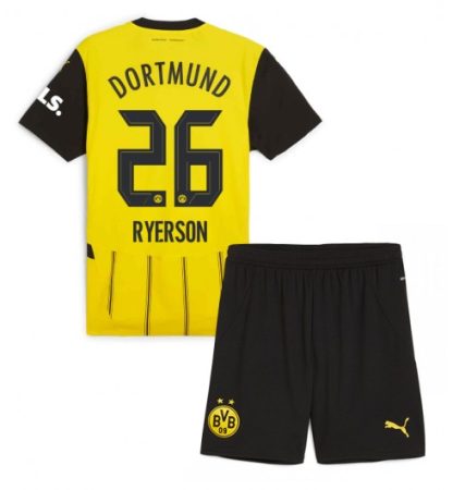 Köpa Billiga Barn Borussia Dortmund Hemmatröja 2024/25 Julian Ryerson 26 Kortärmad (+ Korta byxor)