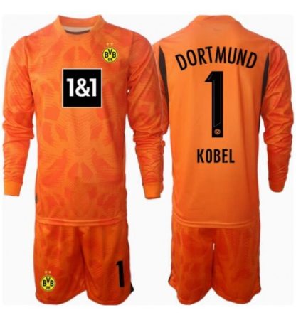 Köpa Billiga Barn Borussia Dortmund Målvakt Tredjetröja 2024/25 Gregor Kobel 1 Långärmad (+ Korta byxor)