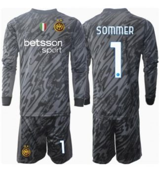 Köpa Billiga Barn Inter Milan Målvakt Tredjetröja 2024/25 Yann Sommer 1 Långärmad (+ Korta byxor)