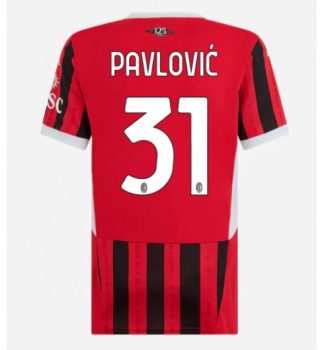 Köpa Billiga Dam AC Milan Hemmatröja 2024/25 Strahinja Pavlovic 31 Kortärmad