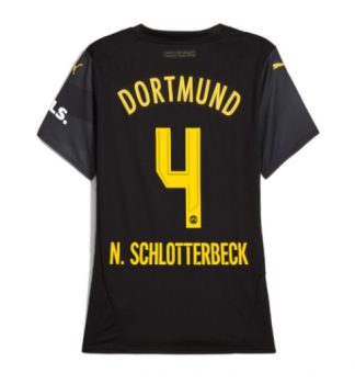 Köpa Billiga Dam Borussia Dortmund Bortatröja 2024/25 Nico Schlotterbeck 4 Kortärmad